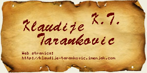 Klaudije Taranković vizit kartica